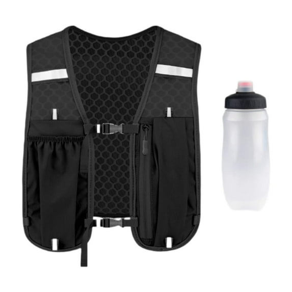 MAGIDEAL Vest Water Pack for Men Women with Gym Bottle Running Vest Breathable Black