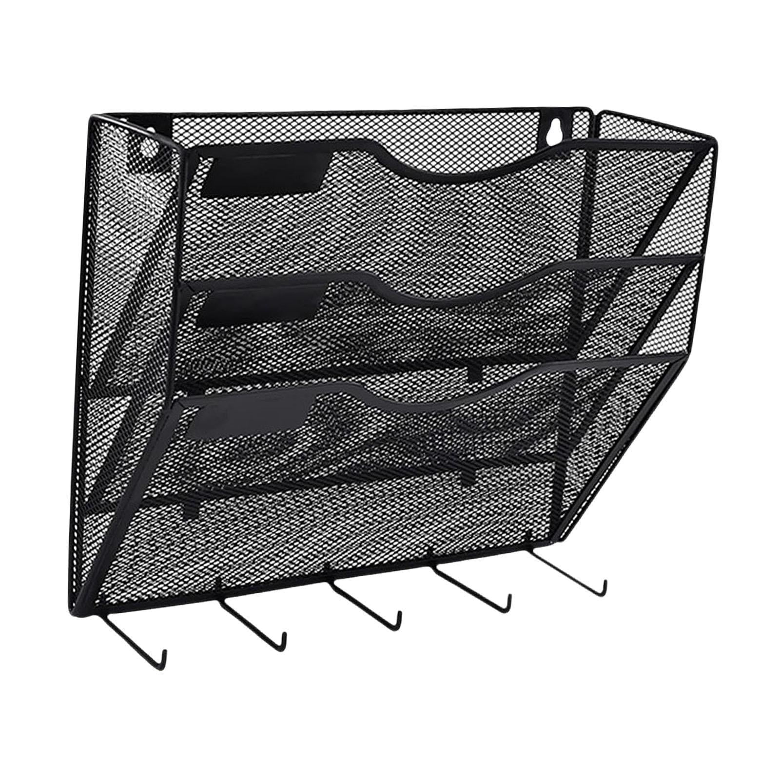 MAGIDEAL Wall File Mail Organizer Easily Install for Home Office s Letter Rack Black
