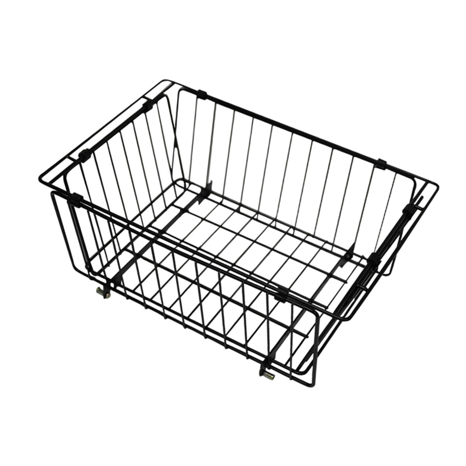 MAGIDEAL Wire Folding Basket Camping Storage Basket for Hiking Picnic Outside Camping Black