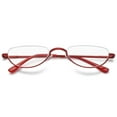 thumbnail image 1 of MAGIMODAC Metal Reading Glasses Half Moon Halframe Eyeglasses Eyewear Readers with Spring Hinges (Red, +3.0), 1 of 5