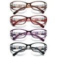 thumbnail image 1 of MAGIMODAC Women Reading Glasses Cateye Floral Fashion Plastic Eyeglasses Eyewear Readers (4 Pcs Multicolor Reading Glasses, +4.5), 1 of 7