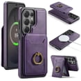 thumbnail image 1 of MAGKING Case For Samsung Galaxy S26 Ultra 5G, RFID Blocking, PU Leather,Compatible With MagSafe Detachable 2 In 1 Wallet With Card Slots,Metal Ring Kickstand Magnetic Protective Cover,Purple, 1 of 8