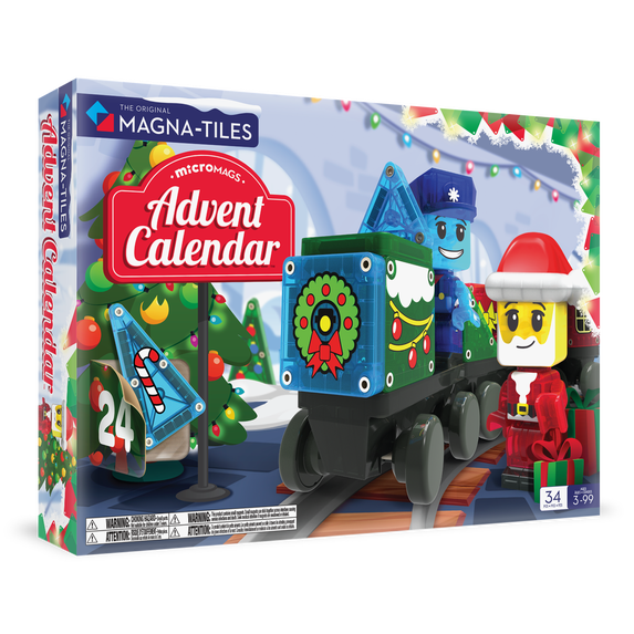MAGNA-TILES microMAGS Advent Calendar 34-Piece Magnetic Construction Set, The Original Magnetic Building Brand