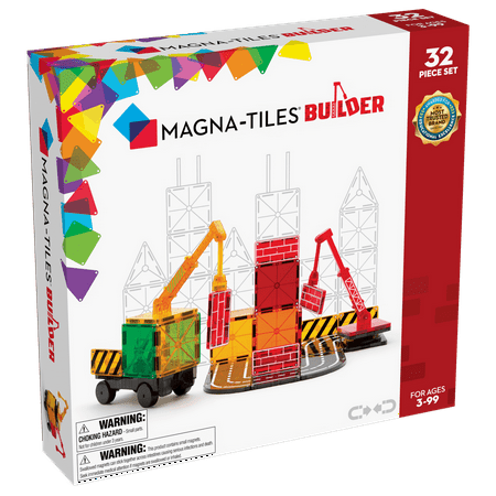 MAGNA-TILES Builder 32-Piece Magnetic Construction Set, The ORIGINAL Magnetic Building Brand, for Child Ages 3+