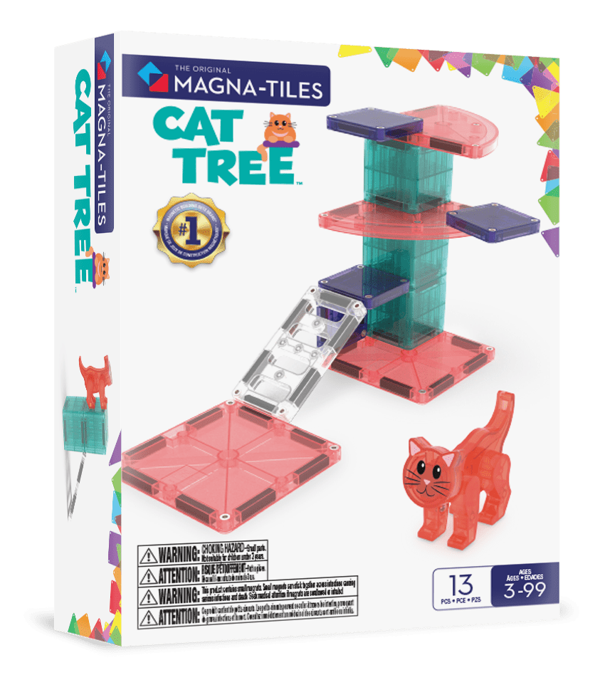 MAGNA-TILES Cat Tree 13-Piece Magnetic Construction Set, The Original Magnetic Building Brand