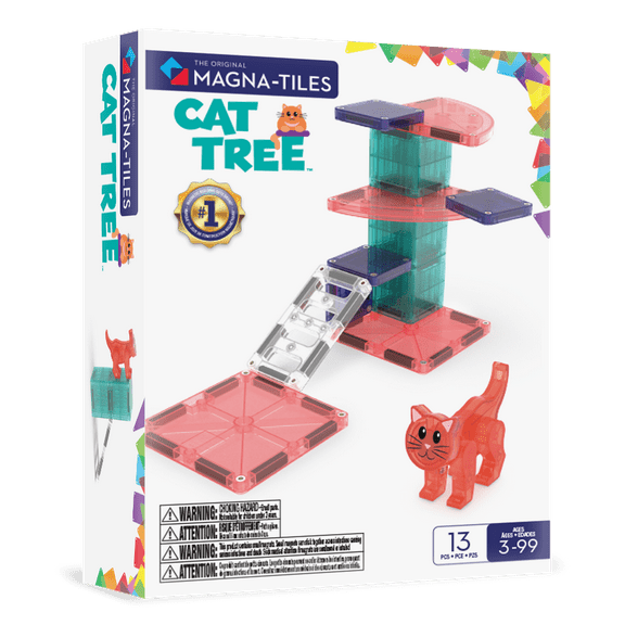MAGNA-TILES Cat Tree 13-Piece Magnetic Construction Set, The Original Magnetic Building Brand