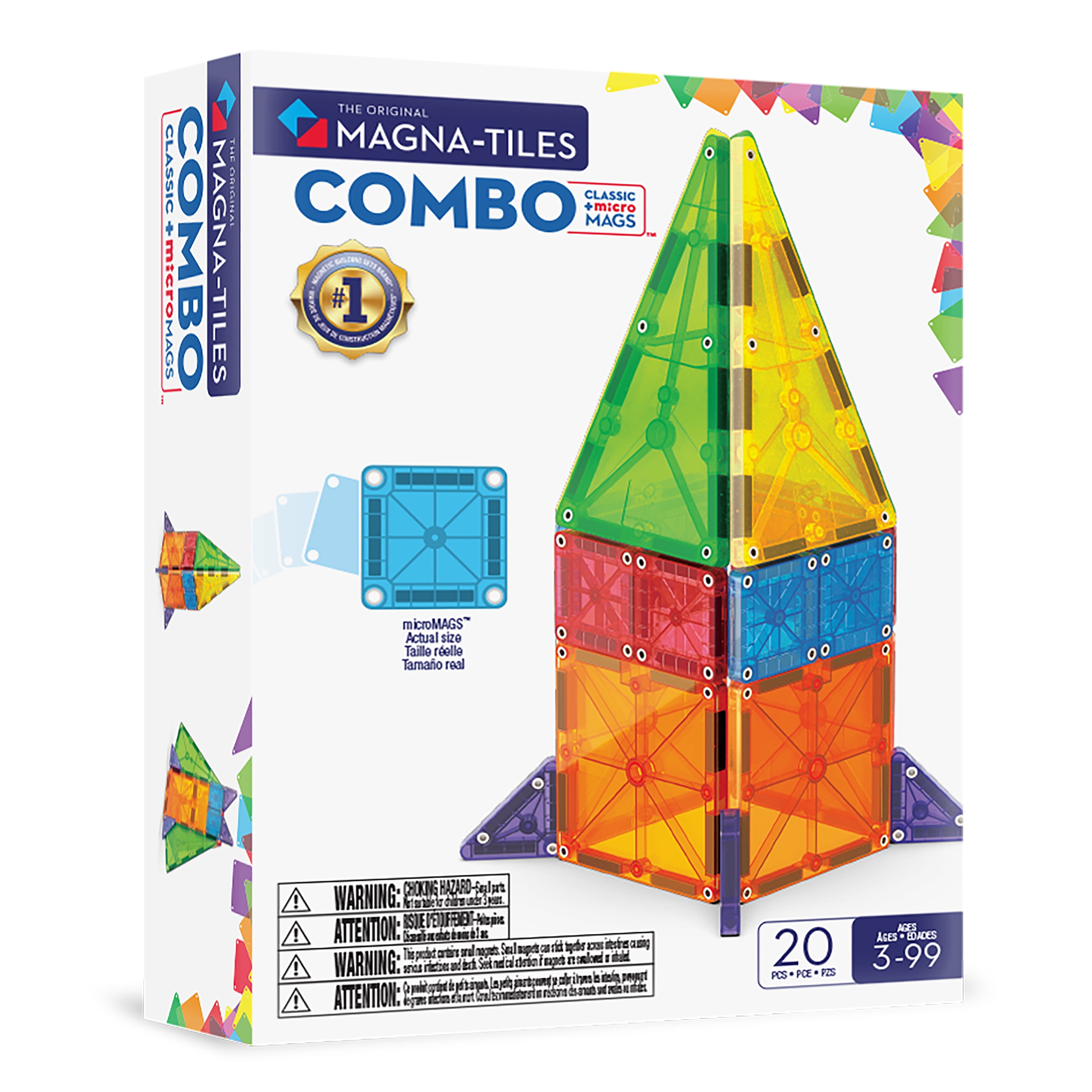 MAGNA-TILES Combo 20-Piece Magnetic Construction Set, the Original