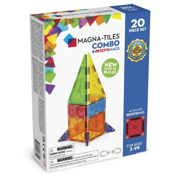 MAGNA-TILES Combo 20-Piece Magnetic Construction Set, the Original Magnetic Building Brand