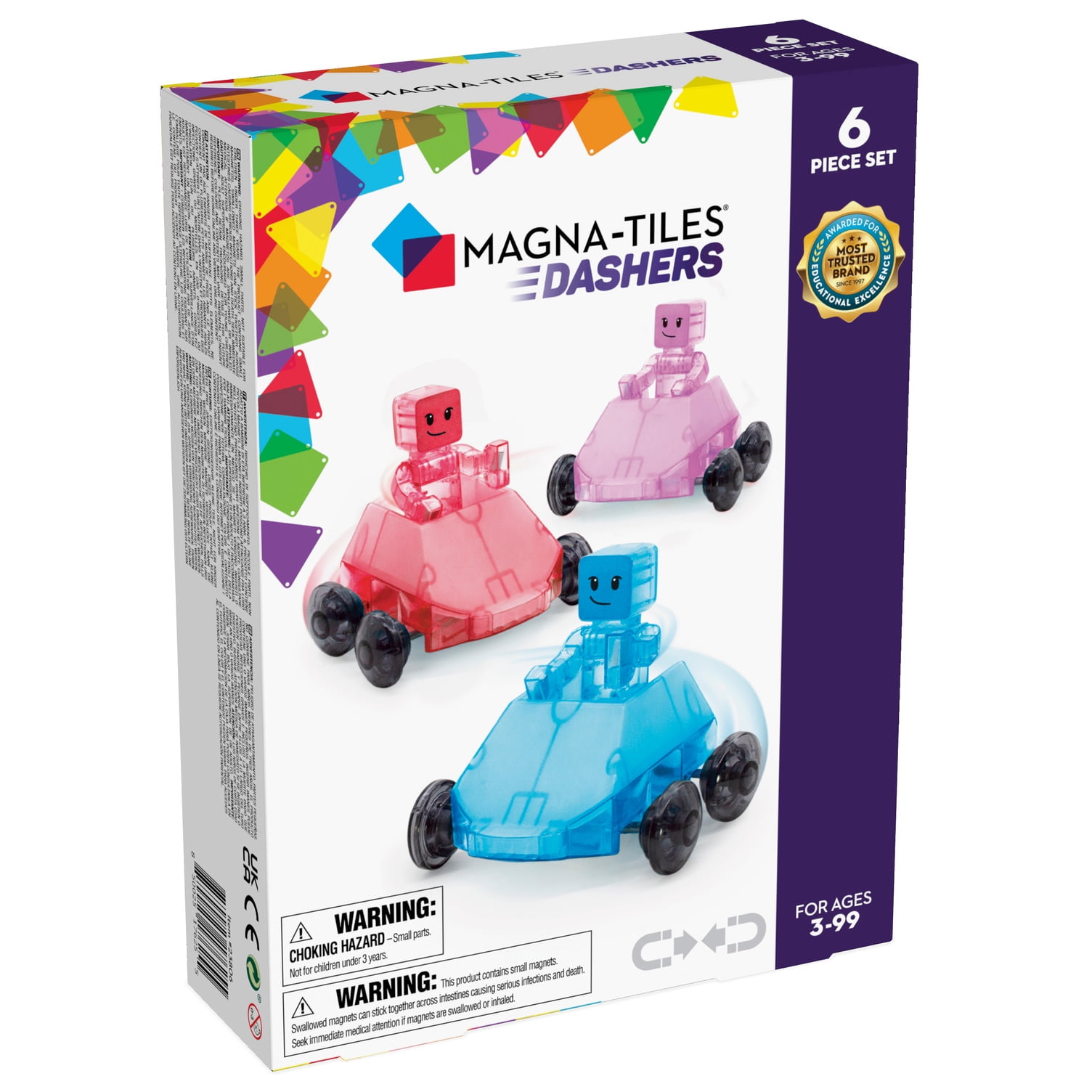 MAGNA-TILES Dashers 6-Piece Magnetic Construction Set, The ORIGINAL Magnetic Building Brand