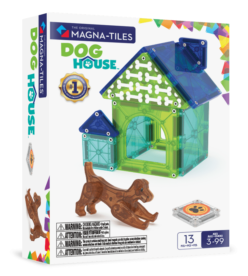 MAGNA-TILES Dog House 13-Piece Magnetic Construction Set, The Original Magnetic Building Brand