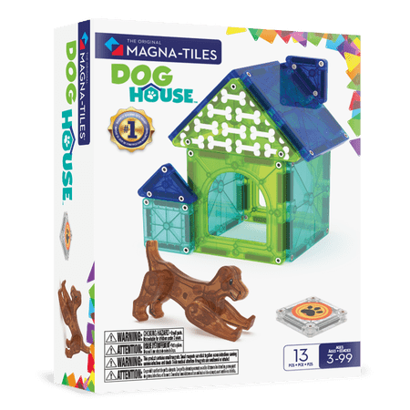 MAGNA-TILES® Dog House 13-Piece Magnetic Construction Set, The Original Magnetic Building Brand