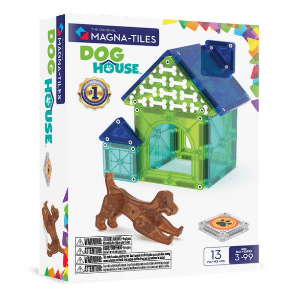 MAGNA-TILES Dog House 13-Piece Magnetic Construction Set, The Original Magnetic Building Brand