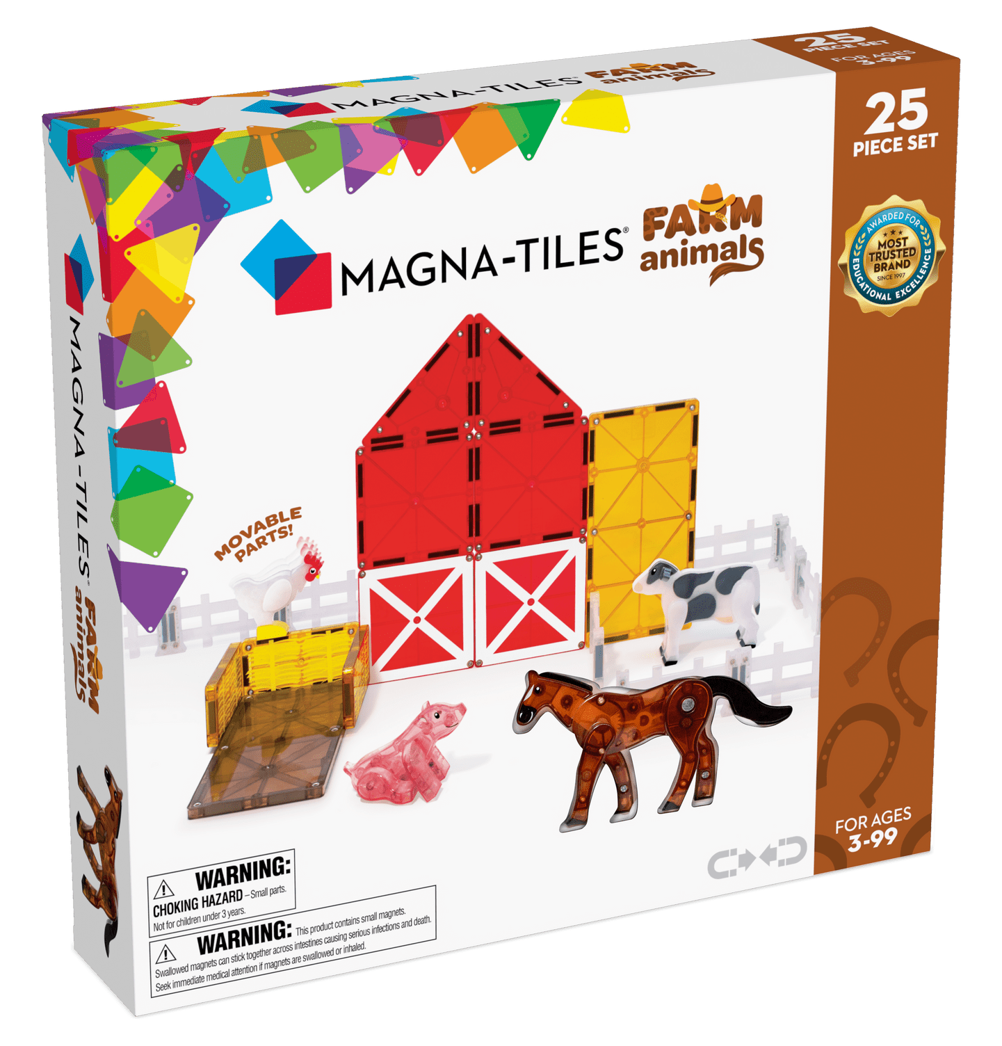 MAGNA-TILES Farm Animals 25-Piece Magnetic Construction Set, The ORIGINAL Magnetic Building Brand