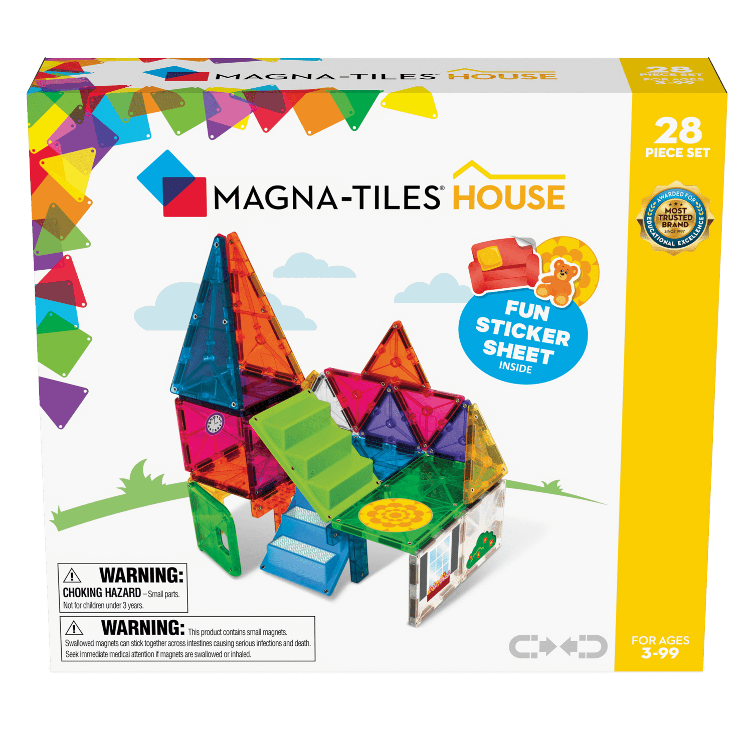 MAGNA-TILES House 28-Piece Magnetic Construction Set, The ORIGINAL Magnetic Building Brand