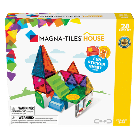 Magna-Tiles 28-Piece House Set – The Original, Award-Winning Magnetic Building Tiles – Creativity and Educational – STEM Approved
