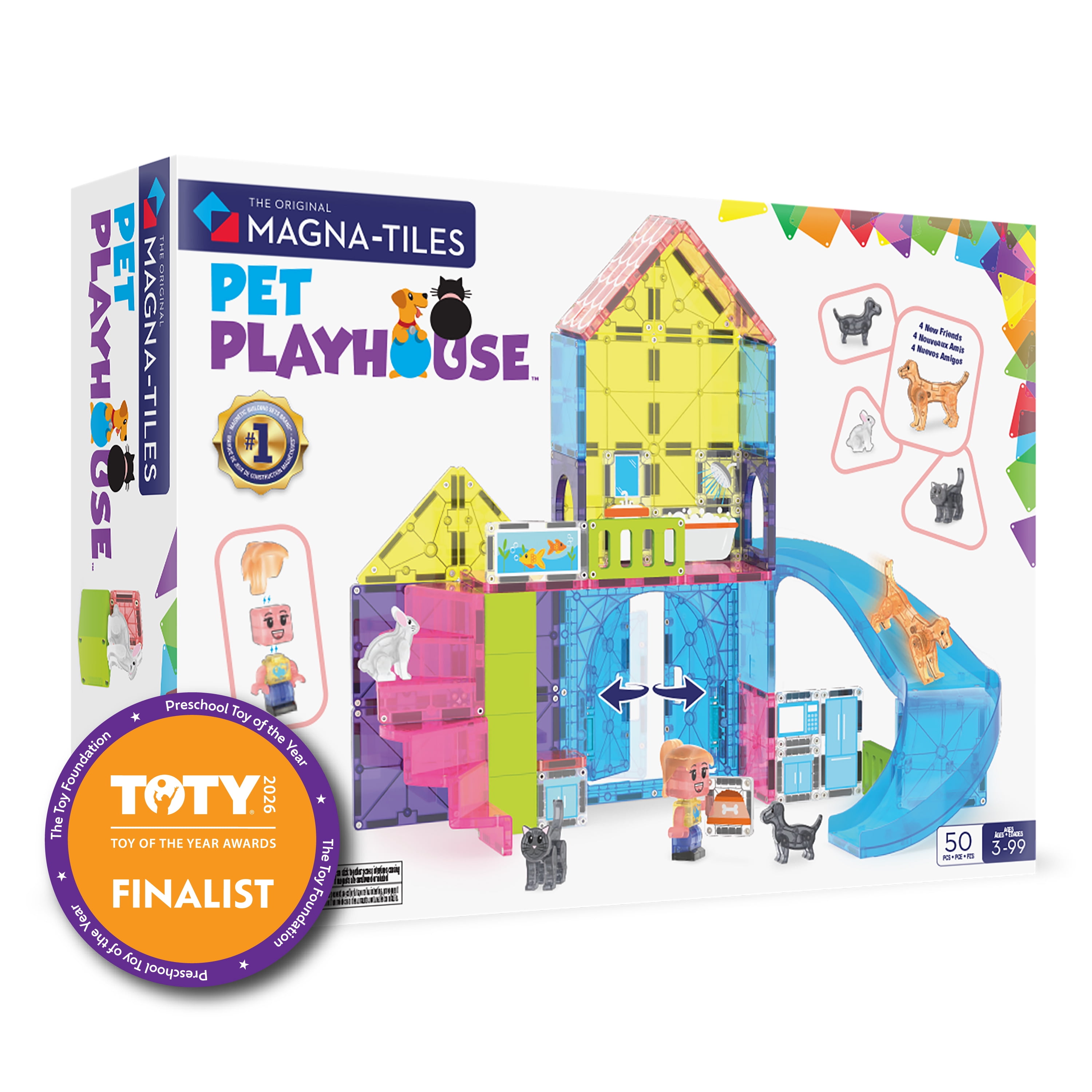 MAGNA-TILES, Pet Playhouse, 50-Piece Set, Magnetic Construction