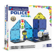 MAGNA-TILES® Police Patrol 20-Piece Magnetic Construction Set, The Original Magnetic Building Brand