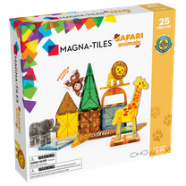 MAGNA-TILES Safari Animals 25-Piece Magnetic Construction Set, The Original Magnetic Building Brand