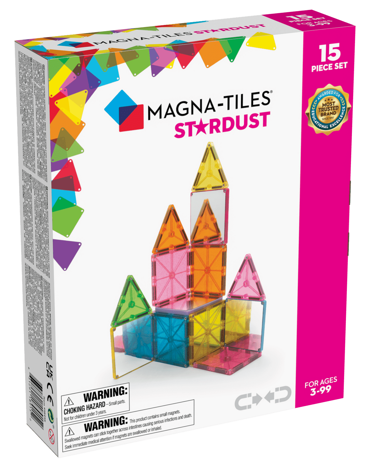 MAGNA-TILES Stardust 15-Piece Magnetic Construction Set The ORIGINAL Magnetic Building Brand