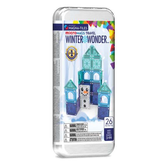 MAGNA-TILES® microMAGS Winter Wonder Travel Set 26-Piece Magnetic Construction Set, The Original Magnetic Building Brand