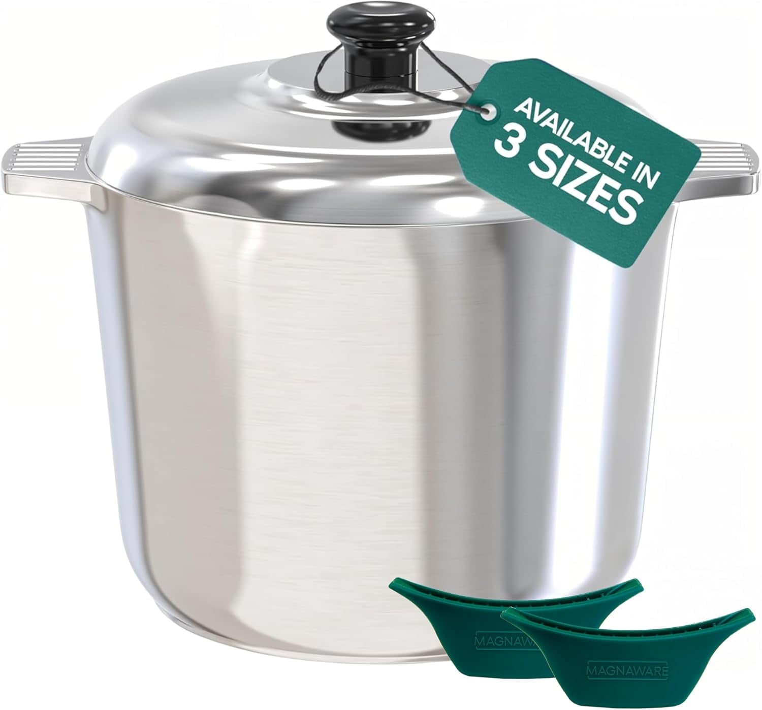 14 Quart Silver Aluminum Stock Pot with Silicone Handles