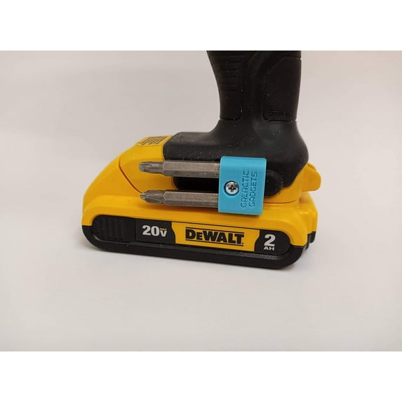 MAGNETIC Bit Holder for DEWALT 20V Drill or Craftsman V20 Drill - Side Mounted - Strong Magnets - Low Profile Design - Galactic Gadgets