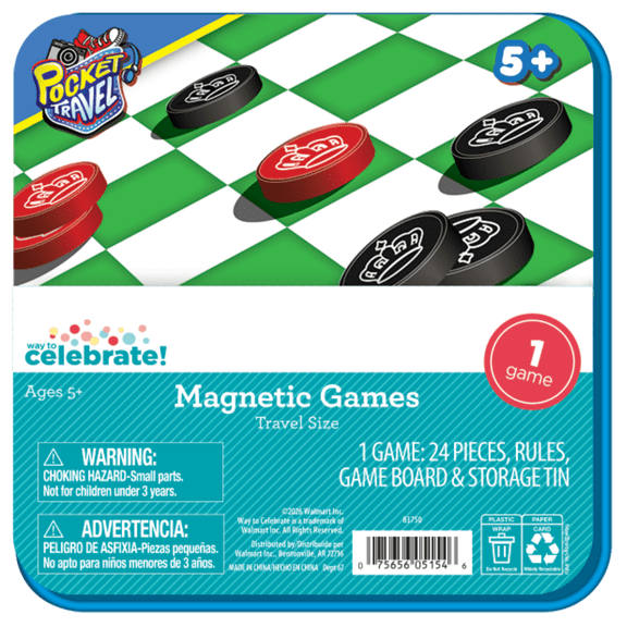 Travel Size Magnetic Checkers Party Favors, 1 Set, by Way To Celebrate