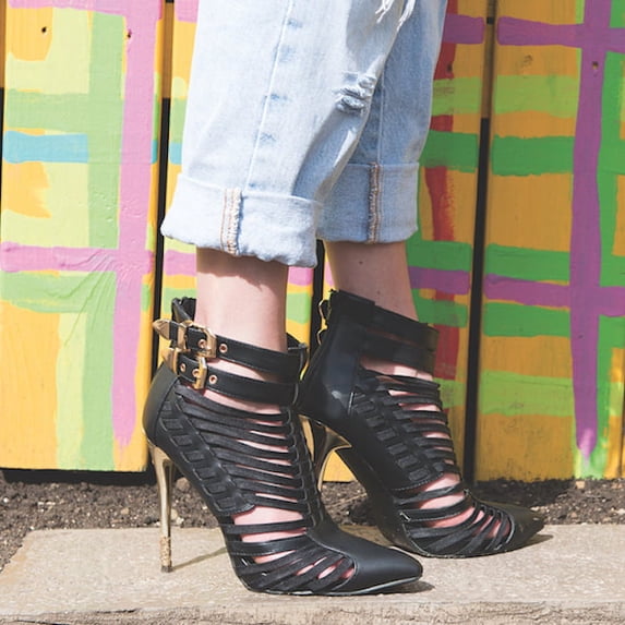 MAGNETIC Strappy Heels, Black, 11