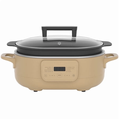 MAGNIFIQUE 6 Quart Multi-Cooker, with 8-in-1 Programmable Slow Cooker Tan