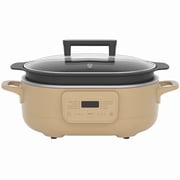 MAGNIFIQUE 6 Quart Multi-Cooker, with 8-in-1 Programmable Slow Cooker Tan