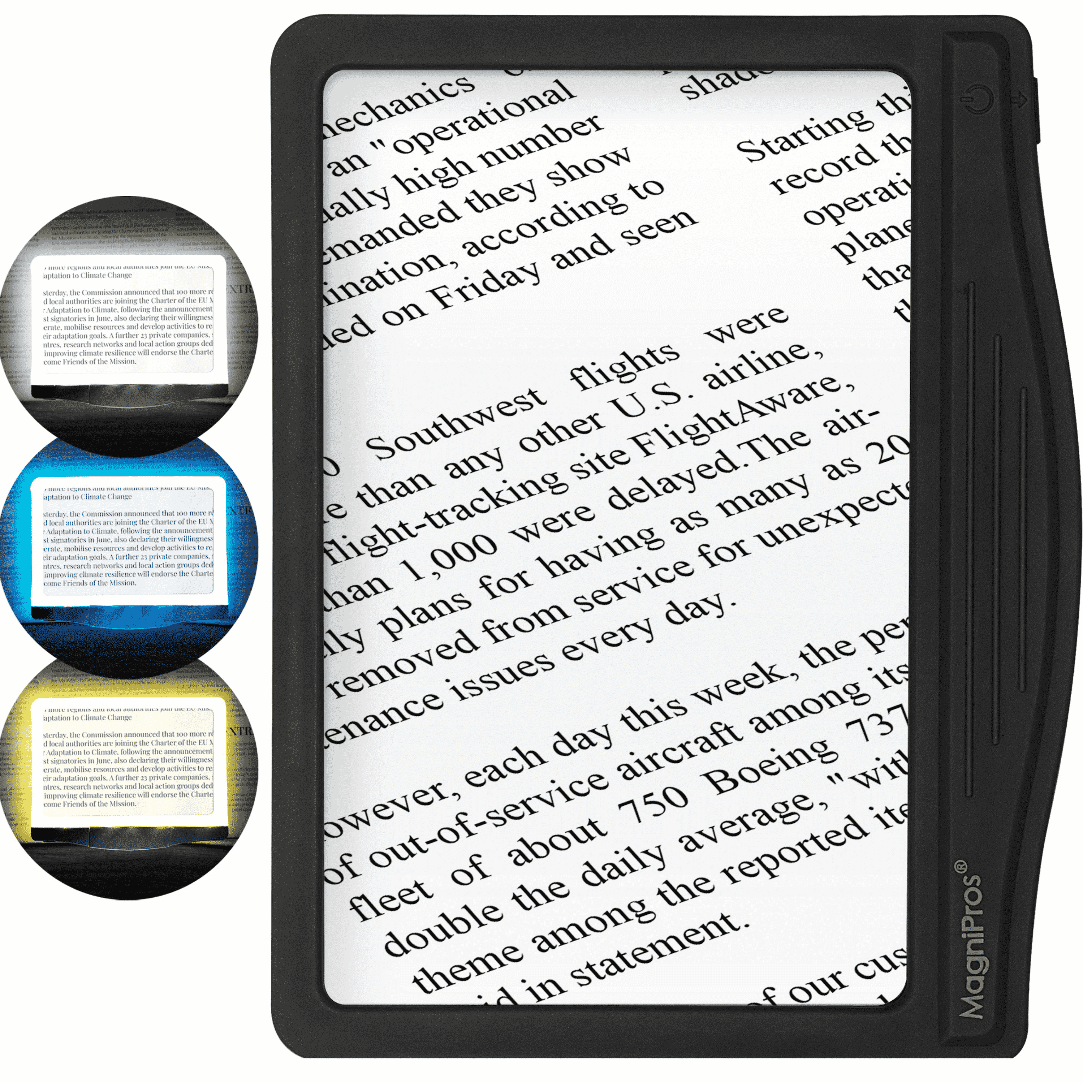 MAGNIPROS 5X Large LED Page Magnifier for Reading Magnifying Reader ...