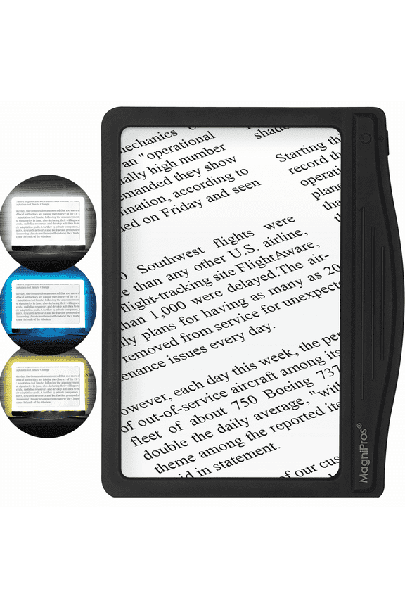 5X Large LED Page Magnifier for Reading Magnifying Reader with 3 Color Lighting Modes & Anti-Glare Lens to Reduce Eye Strain-Perfect for Fine Print, Aging Eyes, Low Vision and Seniors