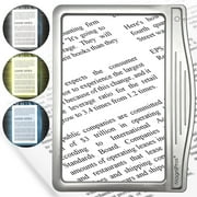 MAGNIPROS 5X Large LED Page Magnifier with Anti-Glare Lens & 3 Color Light Modes – Ideal for Reading Small Print, Books, Magazines & Newspapers