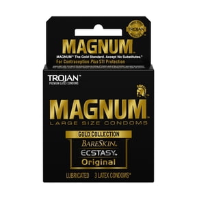 MAGNUM Large Size Condoms, Gold Collection Variety, 3 Ct