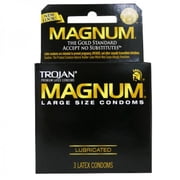 MAGNUM Large Size Premium Lubricated Condoms, 3 Count