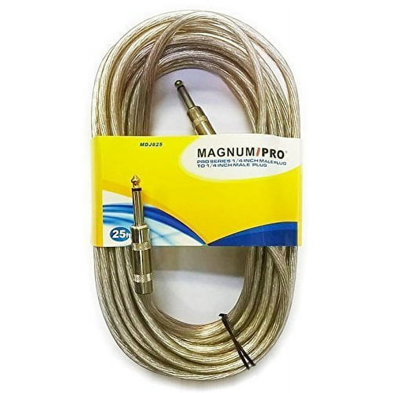 MAGNUM PRO MDJ625 PRO Series 25 ft 1/4 Inch Male Plug to 1/4 Inch Male Plug Cable