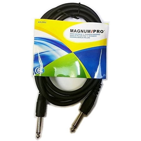 MAGNUM PRO MDJ902 PRO Series 6ft 1/4 Inch Mono Male Plug to 1/4 Inch Mono Male Plug Cable