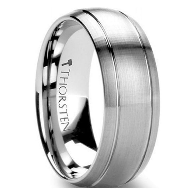 Thorsten MAGNUS Domed Brush Finished Tungsten Carbide Ring with Dual Grooves - 6mm & 8mm Thorsten MAGNUS Domed Brush Finished Tungsten Carbide Ring with Dual Grooves - 6mm & 8mm