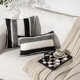 thumbnail image 1 of MAGOLIFE Indoor 12x20 In Black&White&Gray Soft Vert Stripes Wool Farmhouse Decorative Throw Pillow Cover Boho Accent Neutral Textured Cushion Pillow Case for Living Room Couch Bed Sofa Home, 1 of 9