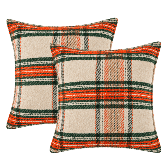 MAGOLIFE 2 Pcs 18x18 Indoor Red Green Throw Pillow Cover Only