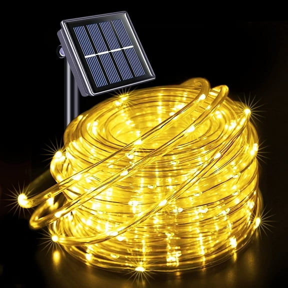 MAGOTAN 72ft 200 LED Solar Christmas Lights Outdoor Solar Rope Lights with 8 Modes Waterproof Yard Lawn Garden Decoration, Warm White