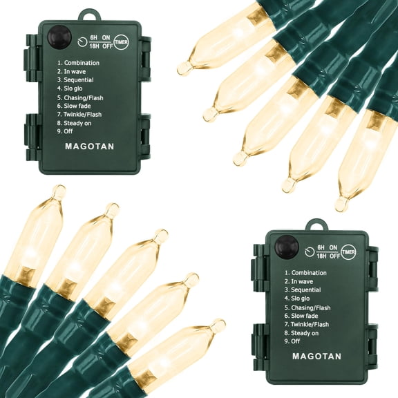 Outside Timer Battery Operated Christmas Lights, Waterproof Christmas String Lights ...