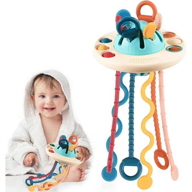 MAGOTAN Montessori Toys for 18M+, Food Grade Silicone Pull String