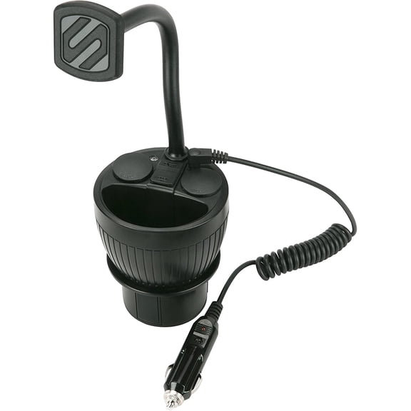 MAGPCUP MagicMount PowerHub Magnetic Car Cup Holder Phone Mount - Strong Magnet for iPhone and Android Secure Cell USB Charging Ports Multiple Devices