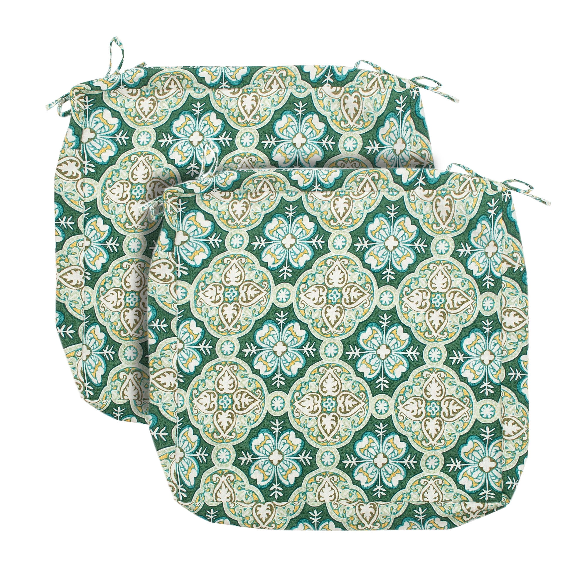 MAGPIE Indoor Outdoor 22" x 20"x 4" Chair Cushion Cover Replacement 2 Pack, NO Insert! Seat Cushion for Patio Garden Chair Sofa Bench Wicker(Green Medal)