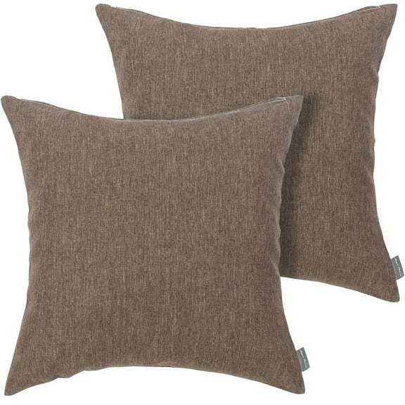 MAGPIE Set of 2 Cushion Covers - 18"x 18" Pillow Cover Waterproof Decorative PillowCase Made of Polyester for Garden Sofa Living Room Bed Car(Dark Brown)