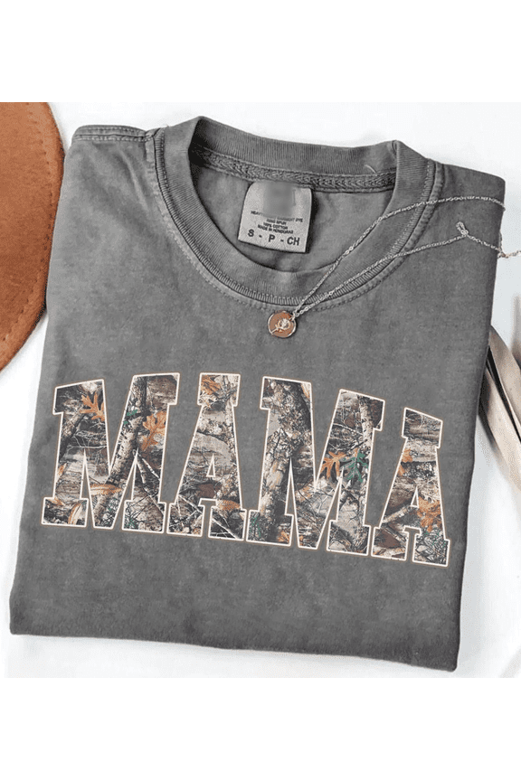 Camo Mama Shirt - Comfort Colors® Hunting Mother's Day Gift, Graphite S