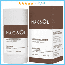 MAGSOL Organics Natural Deodorant for Men | Aluminum Free | Baking Soda Free | Magnesium Deodorant | Sandalwood, 3.2 oz