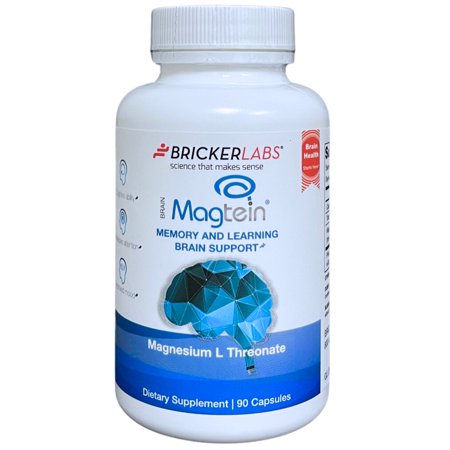 Bricker Labs Magtein® Magnesium L-Threonate Supplement – Brain Health, Memory, Focus, Learning & Cognitive Function Support – 90 Capsules, 30 Servings