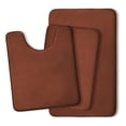 thumbnail image 1 of MAGULA Bathroom Rug Sets 3 Piece,Brown,Non Slip Super Absorbent Soft Bathroom Mats，20"x32",17"x24",Contour 24"x20",for Sink,Tub, Shower and Toilet, 1 of 6